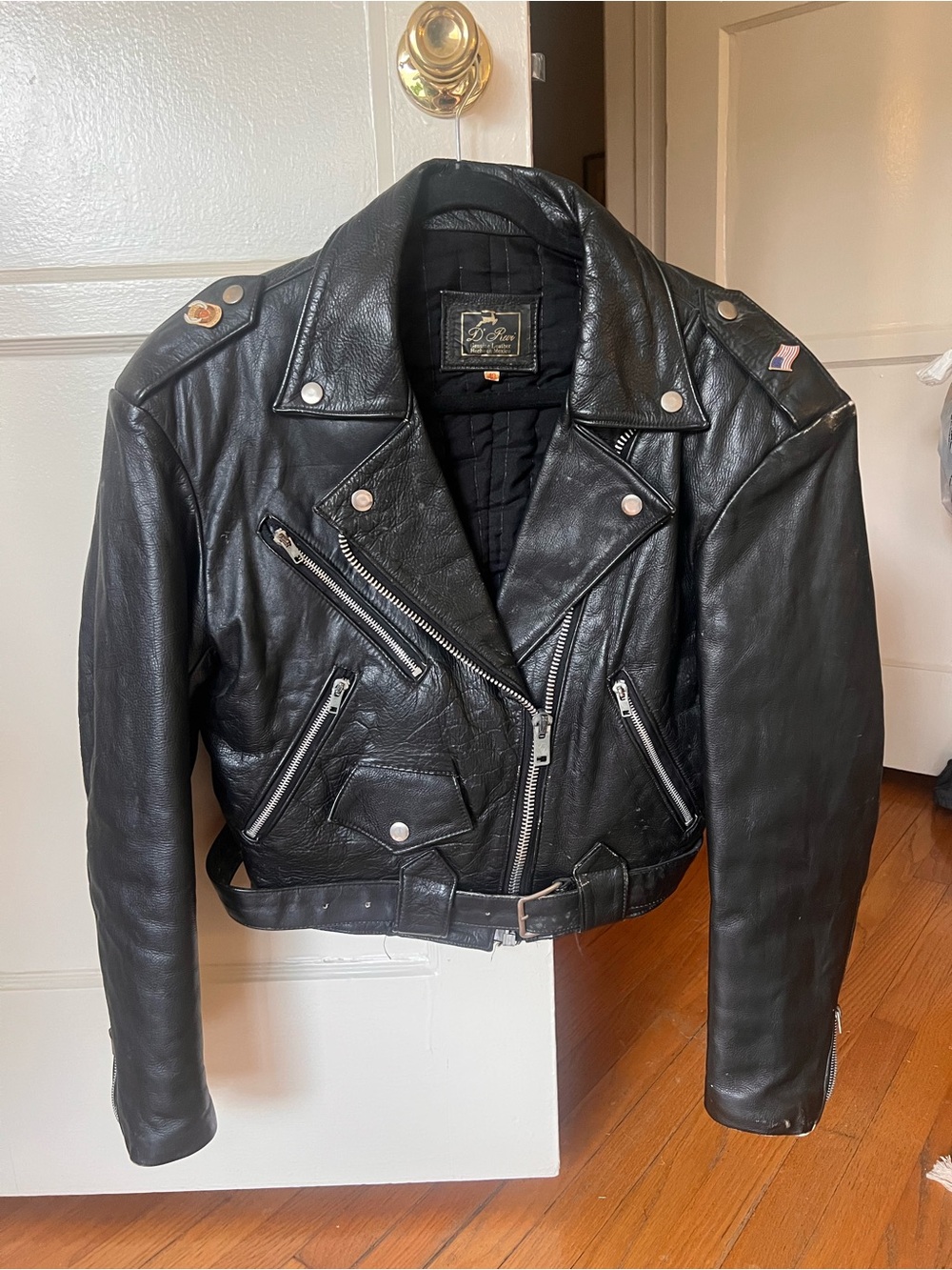 Vintage Black Leather Jacket - Women
